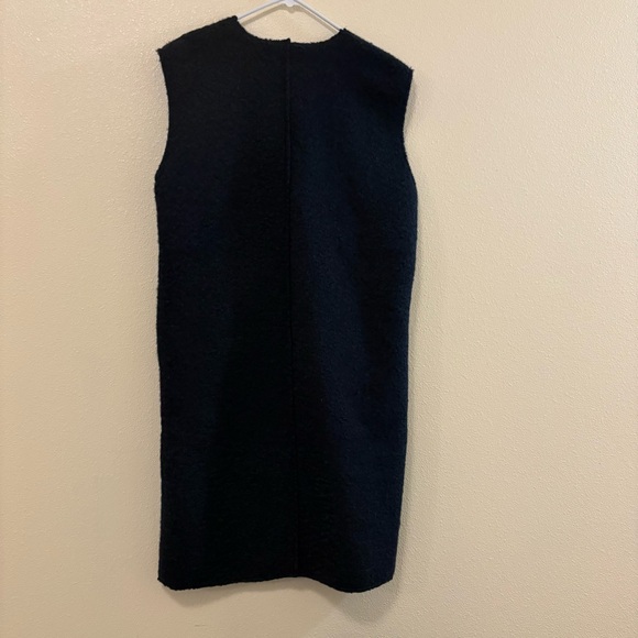 Zara Black Sleeveless long textured vest NWOT woman’s size large - Picture 2 of 16